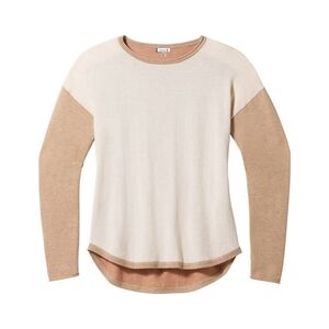 NWT Smartwool Shadow Pine Colorblock Crewneck Sweater Size XL Almond Heather